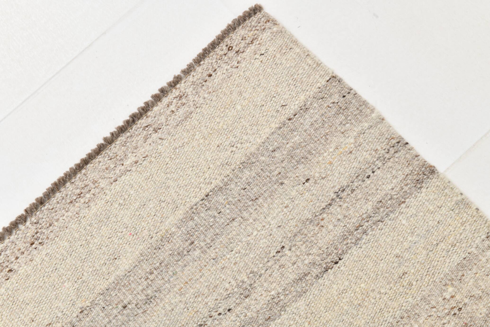 Beige & Brown Kilim Runner Rug, 95x257Cm