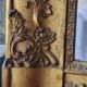 Antique Louis Philippe style gilded mirror decorated with floral motifs