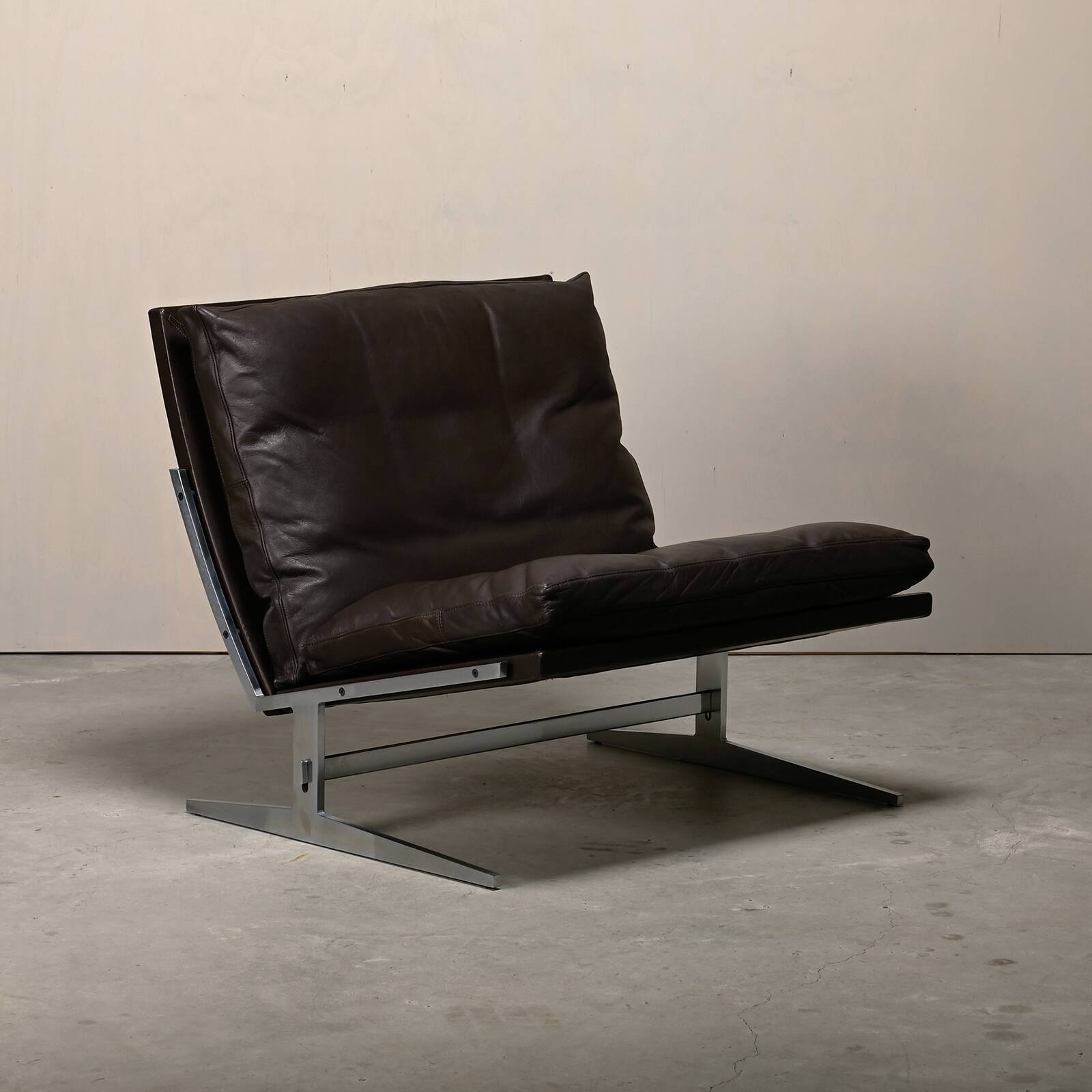 Kastholm & Fabricius BO-561 Lounge Chair in Chocolate Brown Leather Bo-Ex