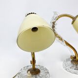 Mid-Century Modern Brass and Glass Table Lamp, 1950s