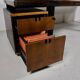 Important walnut executive desk for faram 1957 italy publisher 80's