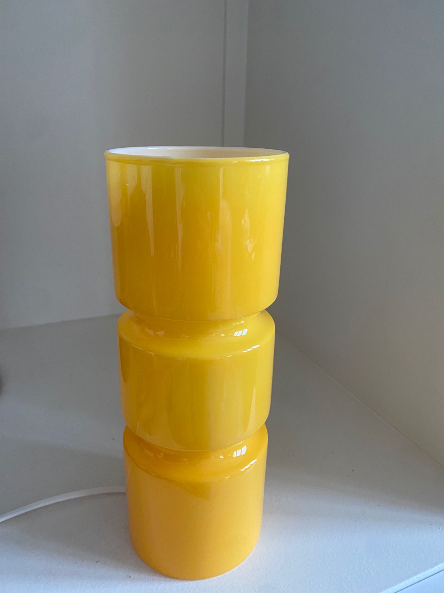 Fitz lamp in yellow glass Habitat vintage cylinder tube lamp