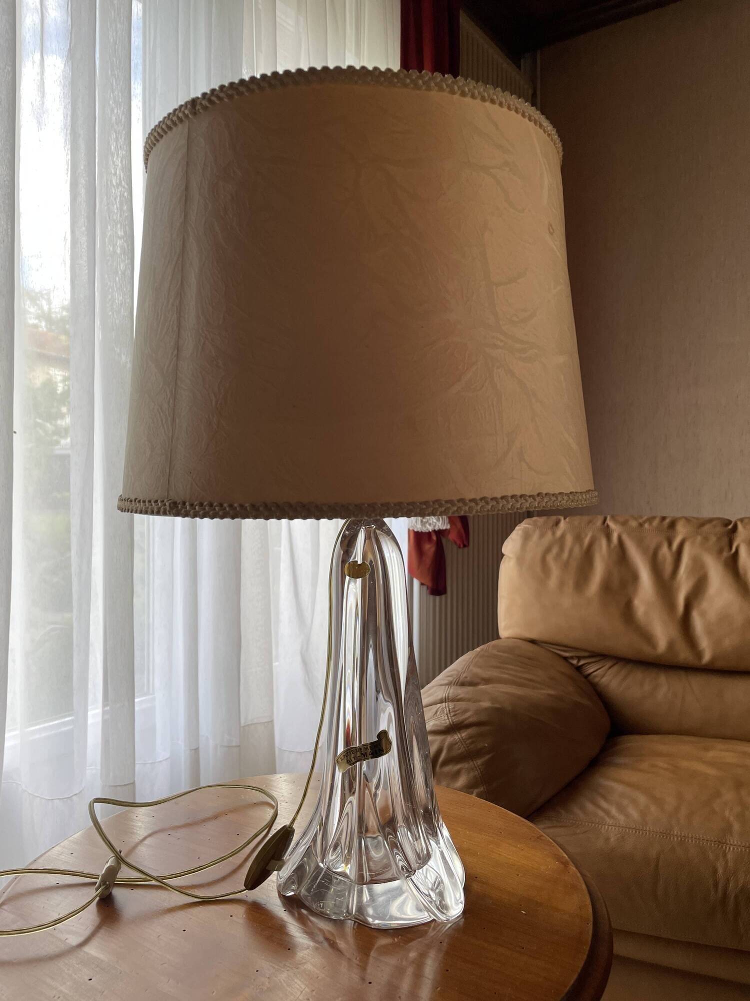 Lampe années 60 pied en cristal