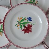 Set of 5 dessert plates Digoin Sarreguemines years 30-40
