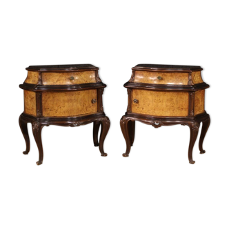 Beautiful pair of italian vintage bedside tables