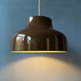 Vintage mid century pendant lamp in brown metal
