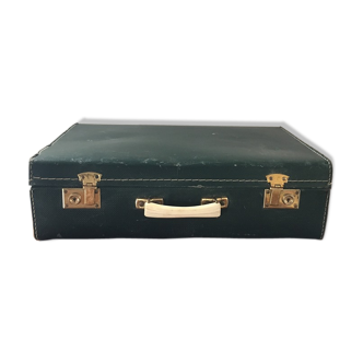 Vintage green suitcase with fir green