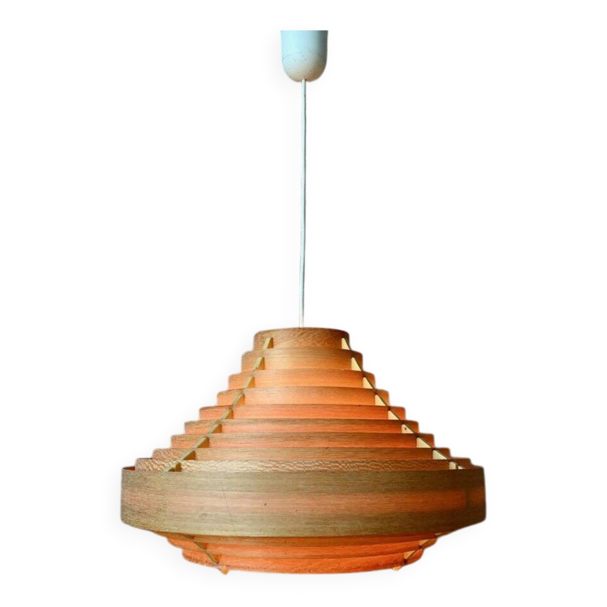Vintage Scandinavian suspension lamp with slats by Hans-Agne Jakobsson from the 1960s.