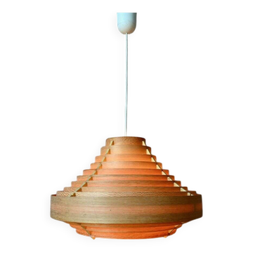 Suspension vintage scandinave lamelles pin Hans-Agne Jakobsson années 60