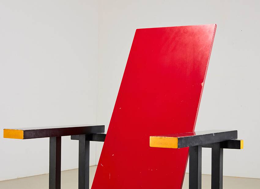 Gerrit Rietveld Red & Blue Chair for Cassina 1918/1970s
