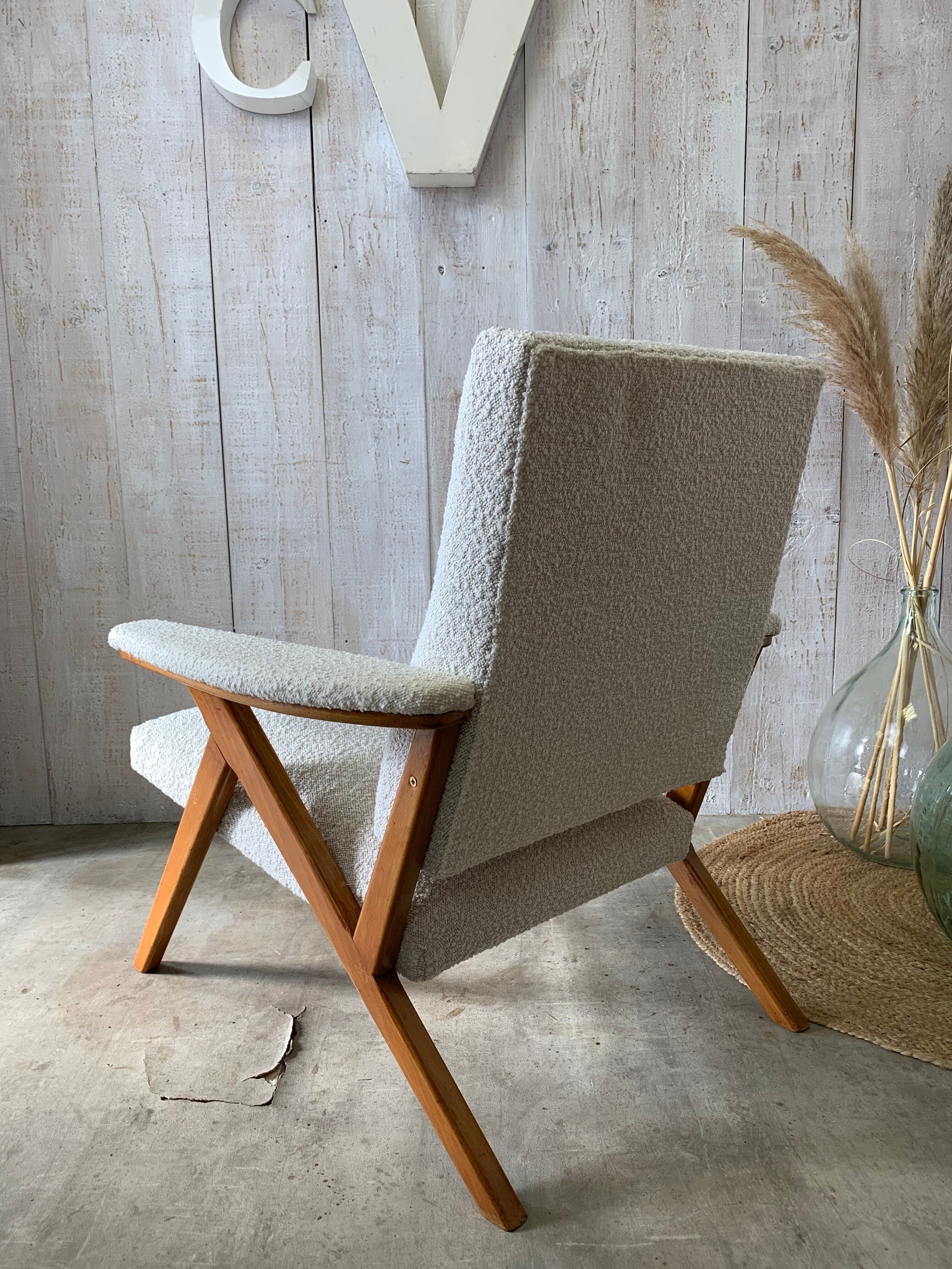 Fauteuil vintage bouclettes