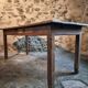 Table de ferme française ancienne en chêne avec deux tiroirs — XIXe siècle