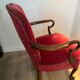 Antique armchair in burgundy velvet
