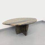 Vintage 70s Oval Marble Coffee Table