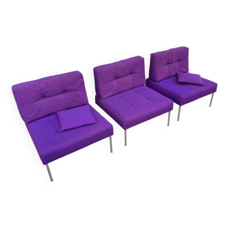Set of 3 Revolt easy chairs by
