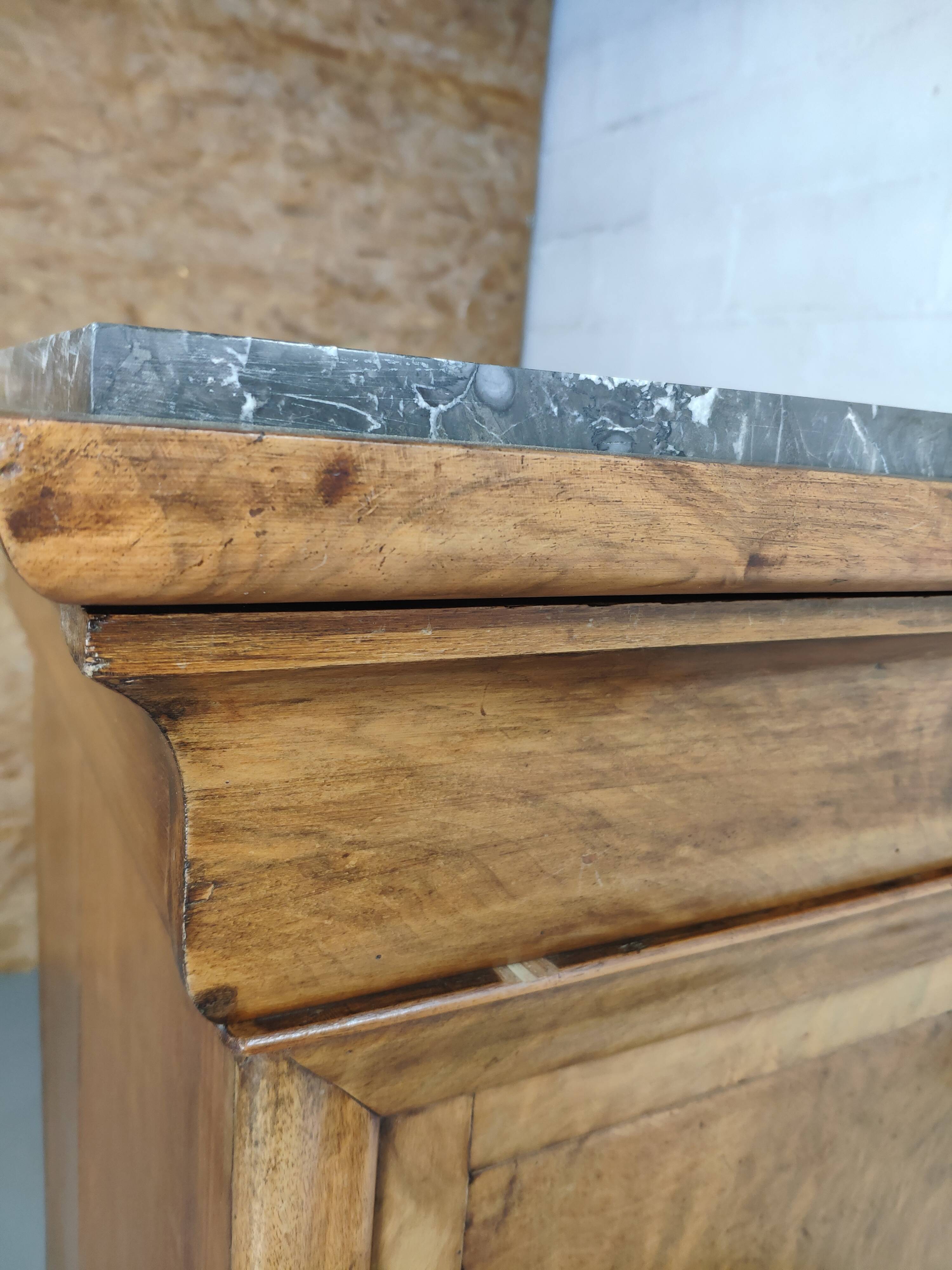 Secretary style Louis Philippe in walnut bramble