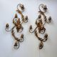 Pair of Golden Florentine Wall Lights 1950s 1960s Hollywood Regency 7 Lights