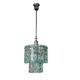 Vintage chandelier in thick, frosted glass, chiseled in the Fontana Arte style.