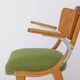 Fauteuil vintage années 1950 Allemagne, chaise en bois de hêtre, restaurée et rembourrée.