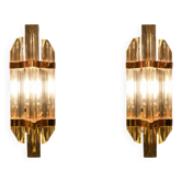 Pair of Venini wall lights, produced in Italy in the 1970s.
