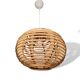 Portuguese mid century modern beige bamboo hanging lamp 1960s
