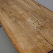Antique Elm Early 20th Century French Rustic Farmhouse Dining Table