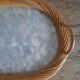 Vintage rattan and mother-of-pearl tray