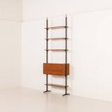 Italian vintage floor to celling wall unit with a bureau or a bar cabinet