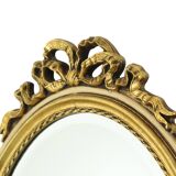 Oval Gold Leaf Gilded Mirror Classic Facet France 52cm