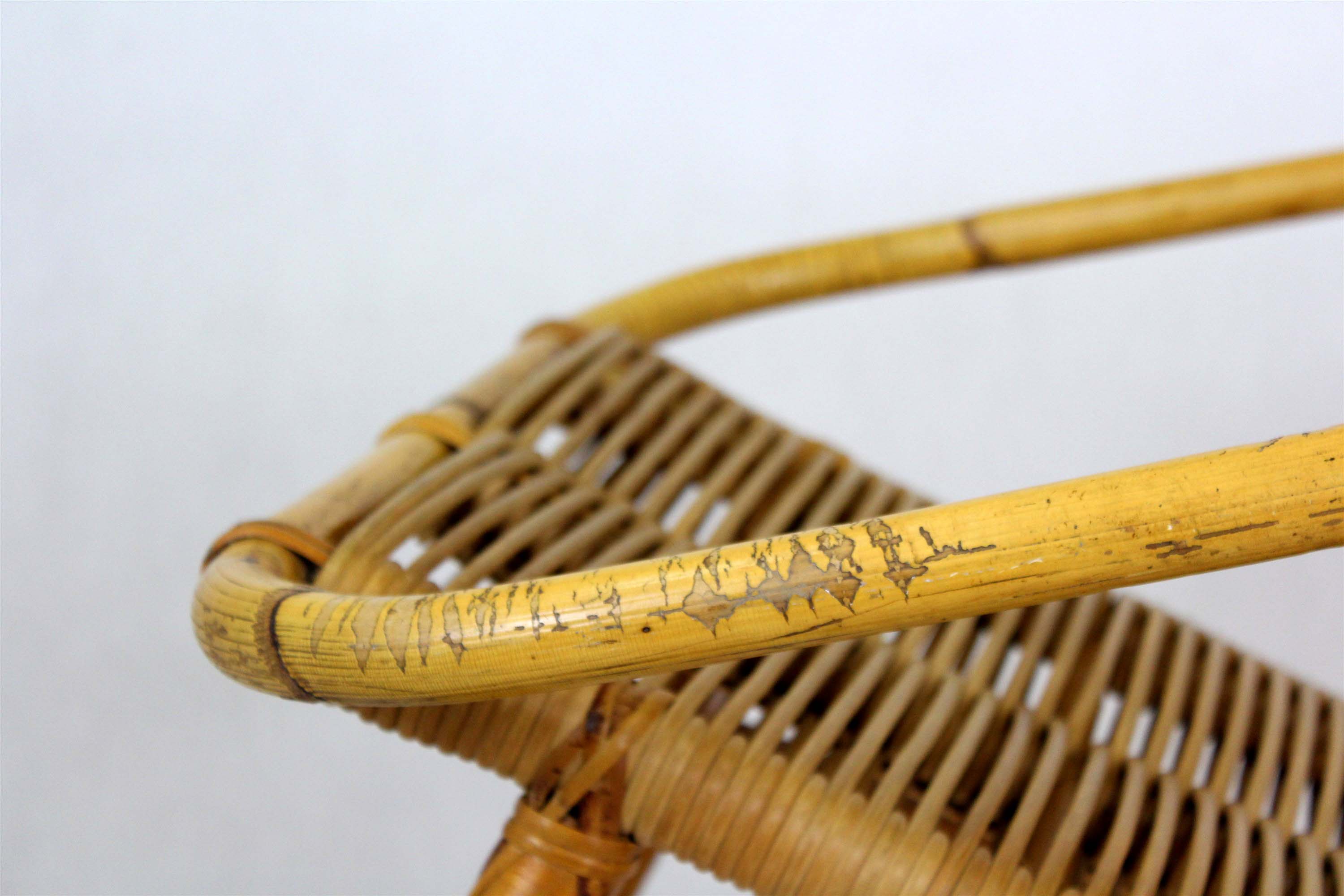 Mid-century rattan rocking chair, 1960s