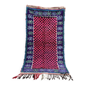 Tapis Bouchaouit marocain vintage : Tapis berbère Art déco, fait main