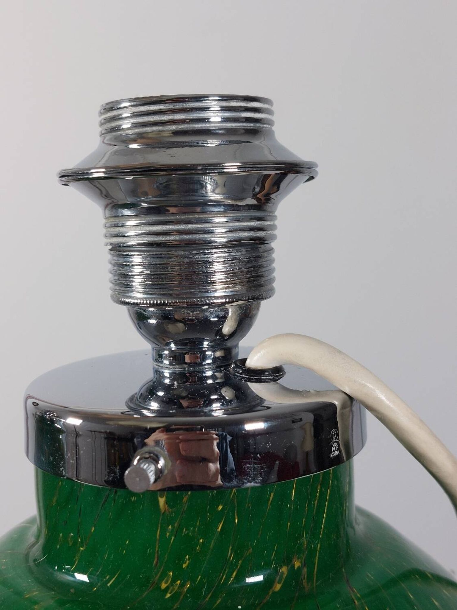 Pair of chrome glass table lamps Ikora WMF Art Deco Karl Wiedmann 1930