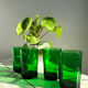 Lot de 4 verres verts translucides style vereco