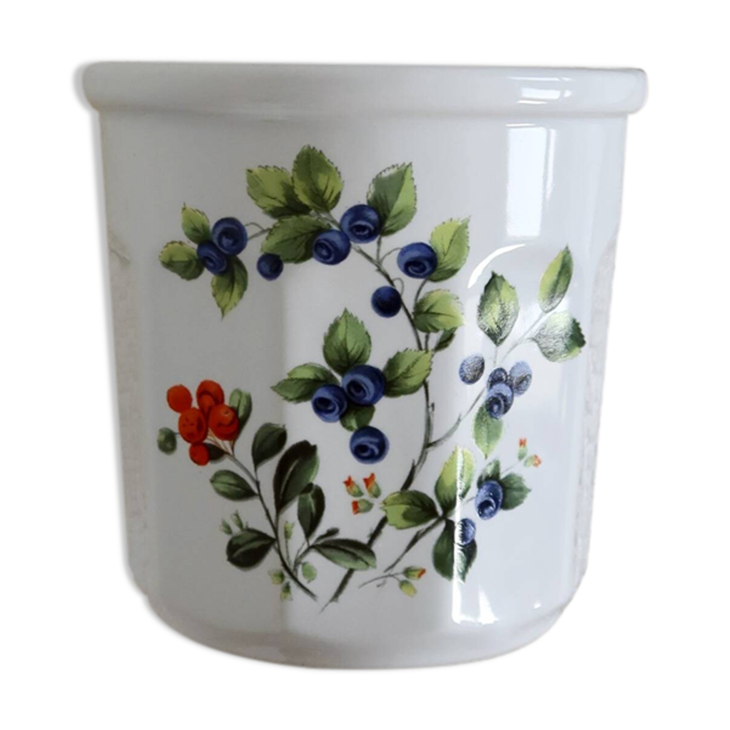 Petit Pot à Sucre Ou Sucrier Vintage En Porcelaine Blanche à Fleurs, Avec Son Couvercle