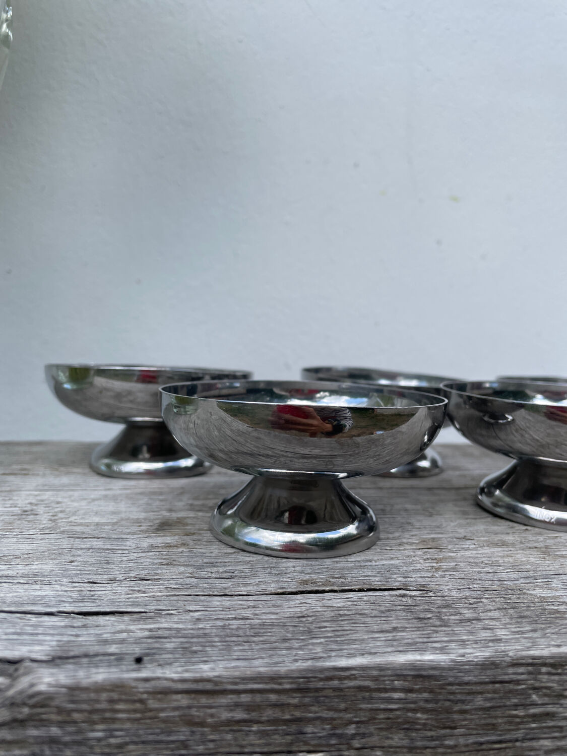 6 coupelles en inox 1970