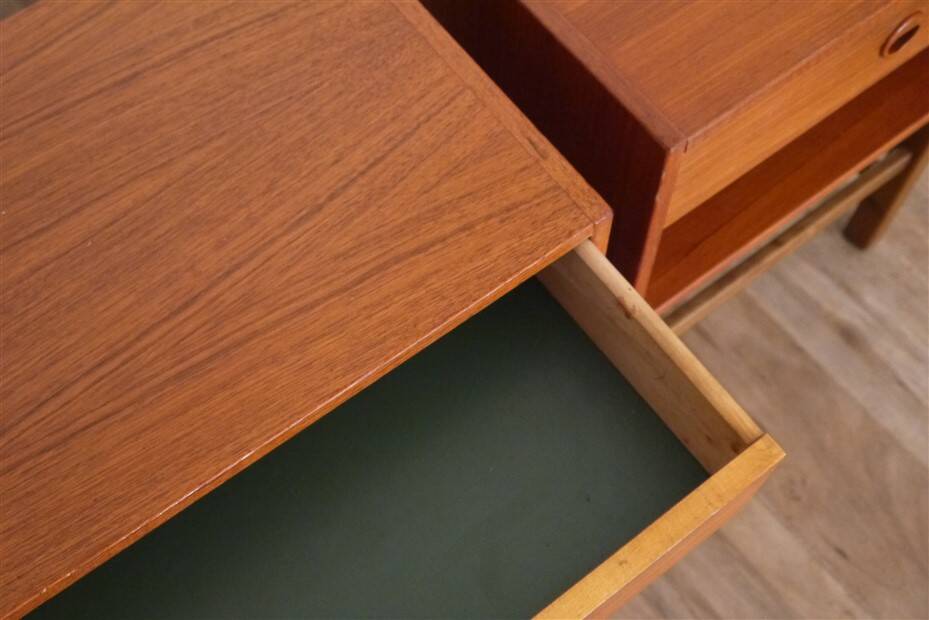 Paire de chevets vintage scandinave en teck 1960
