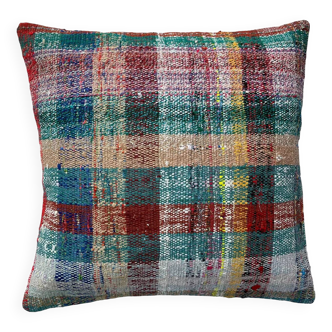 Vintage Turkish Kilim Cushion Cover , 60 x 60 cm