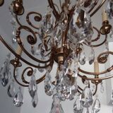 Crystal and bronze chandelier 12 arms of light