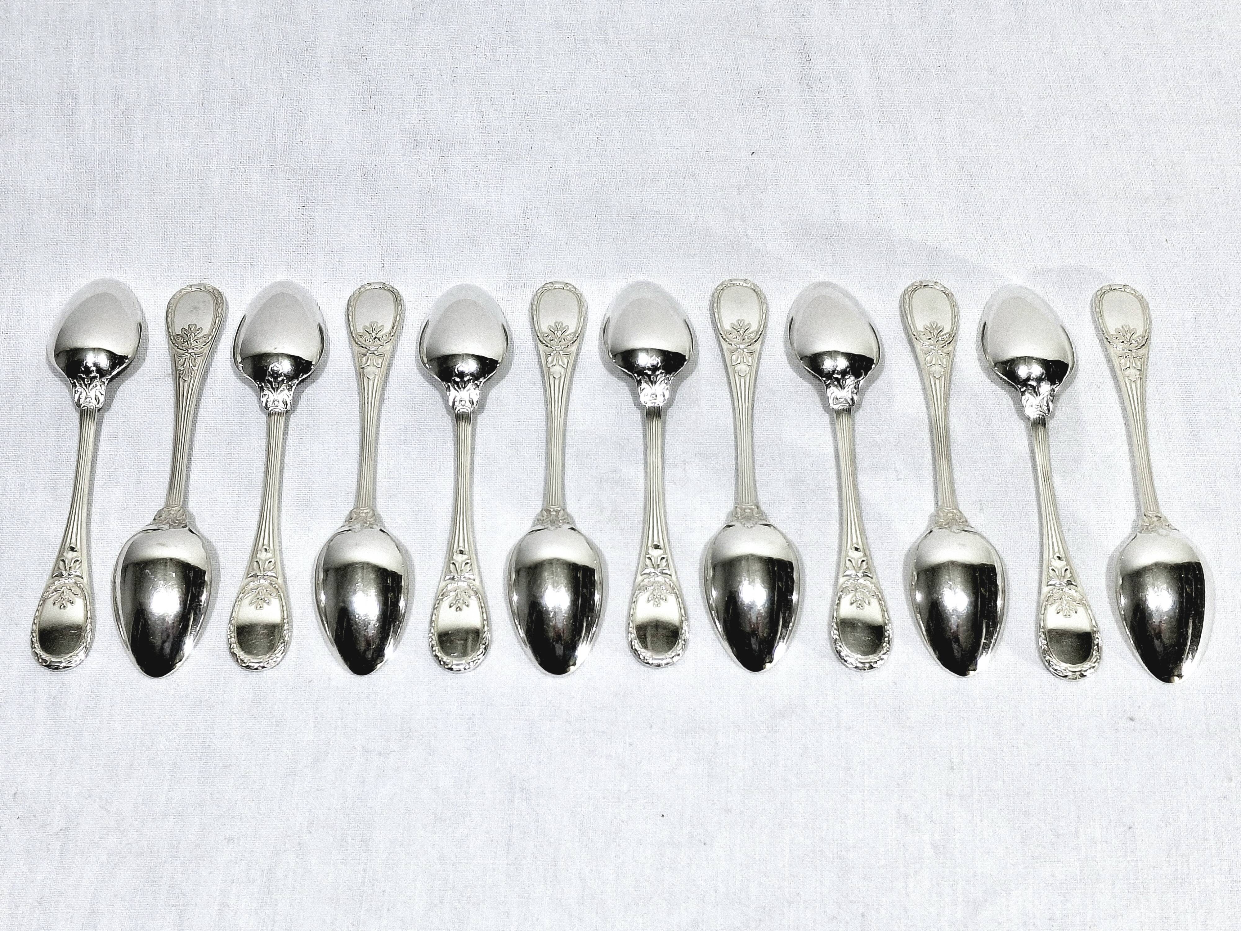 Christofle Cutlery Set - Trianon Model - 155 Pieces, Silver-Plated Metal
