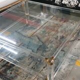 Rectangular glass coffee table, 1970/80