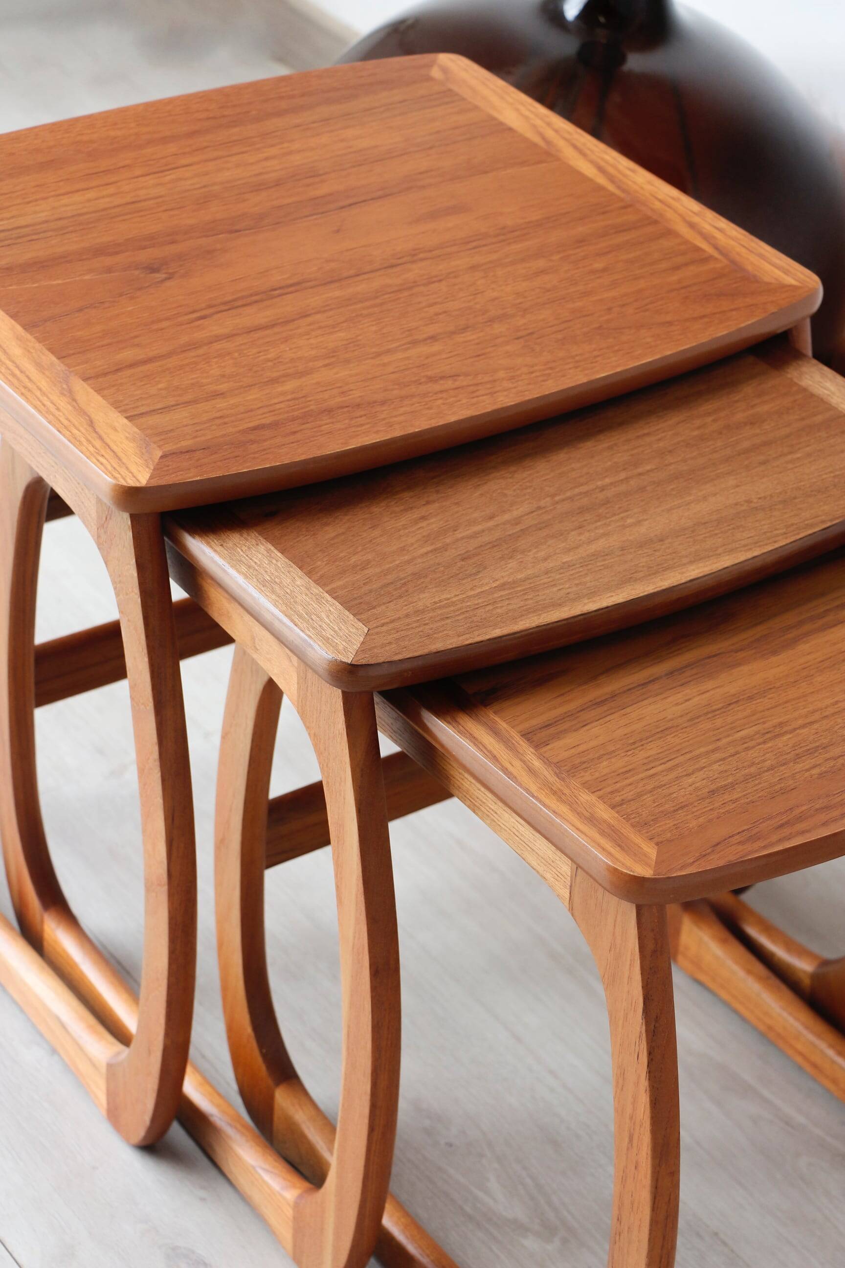 Vintage Teak Nesting Tables – 1960s Design | Nathan Furniture