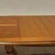 Oak dining table, oval living room table with two extensions.