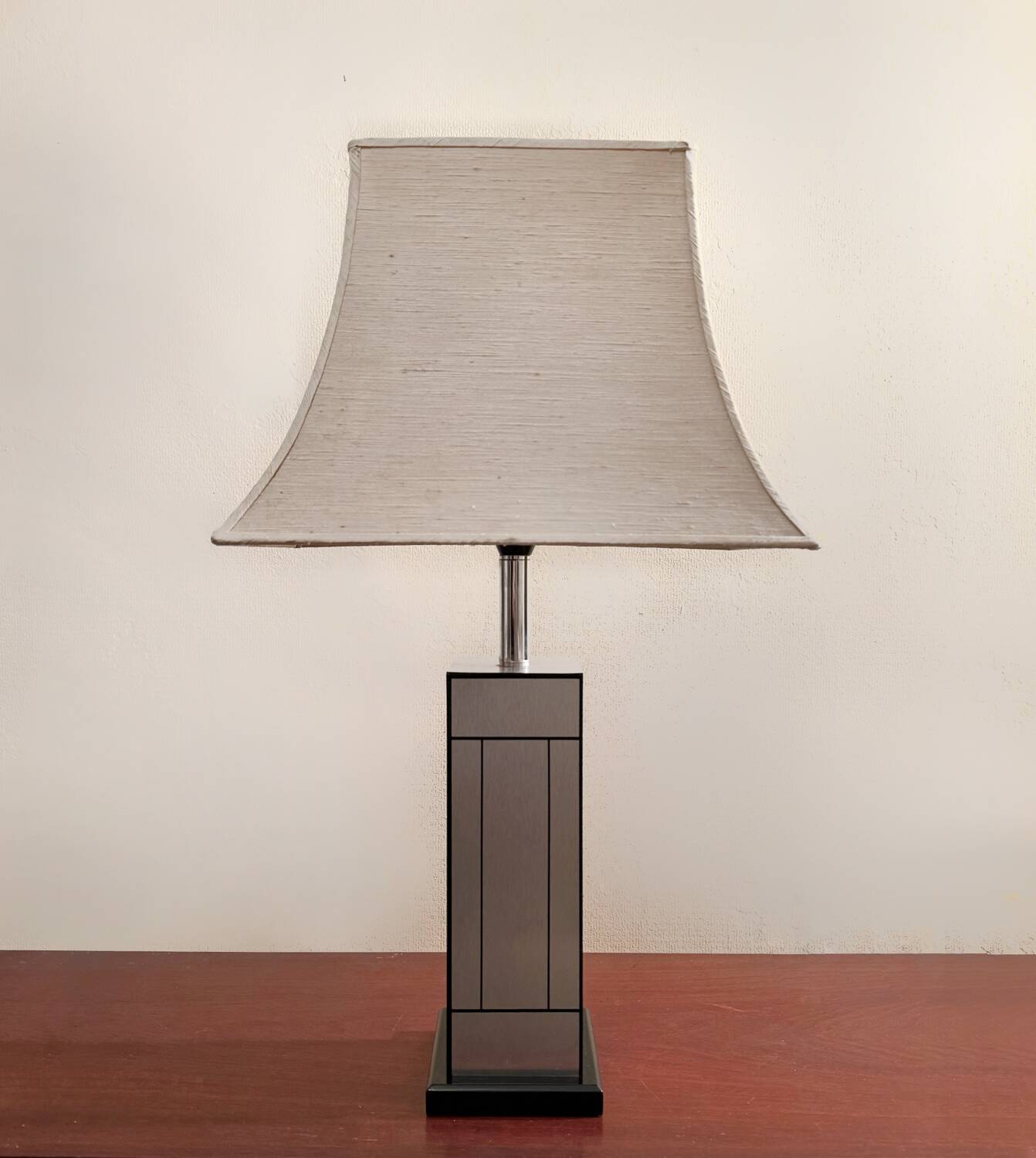 70s brushed aluminum lamp