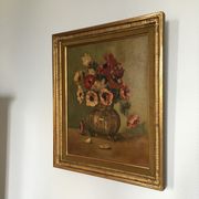 Tableau ancien bouquet d’anémones