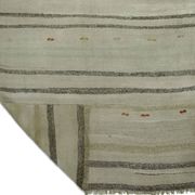 Turkish Kilim Konya Vintage 147x286 cm Beige Black Handwoven