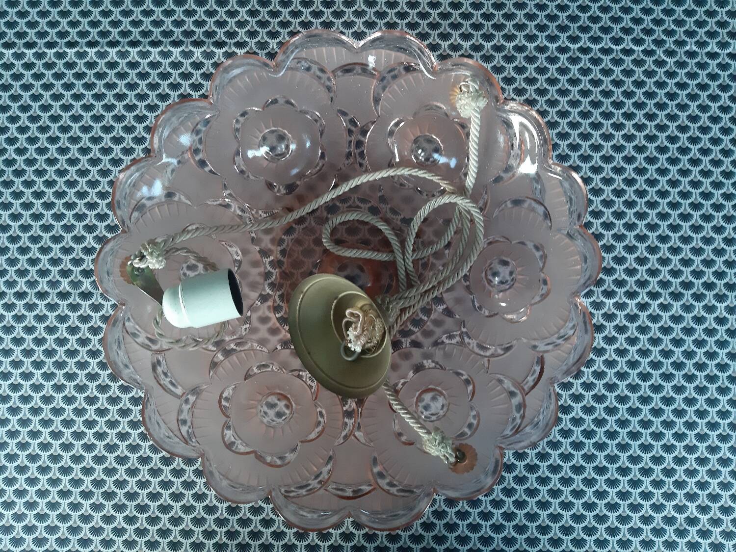 Colorful glass pendant light