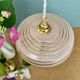 Vintage pendant lampshade in pink Clichy glass with gold trim
