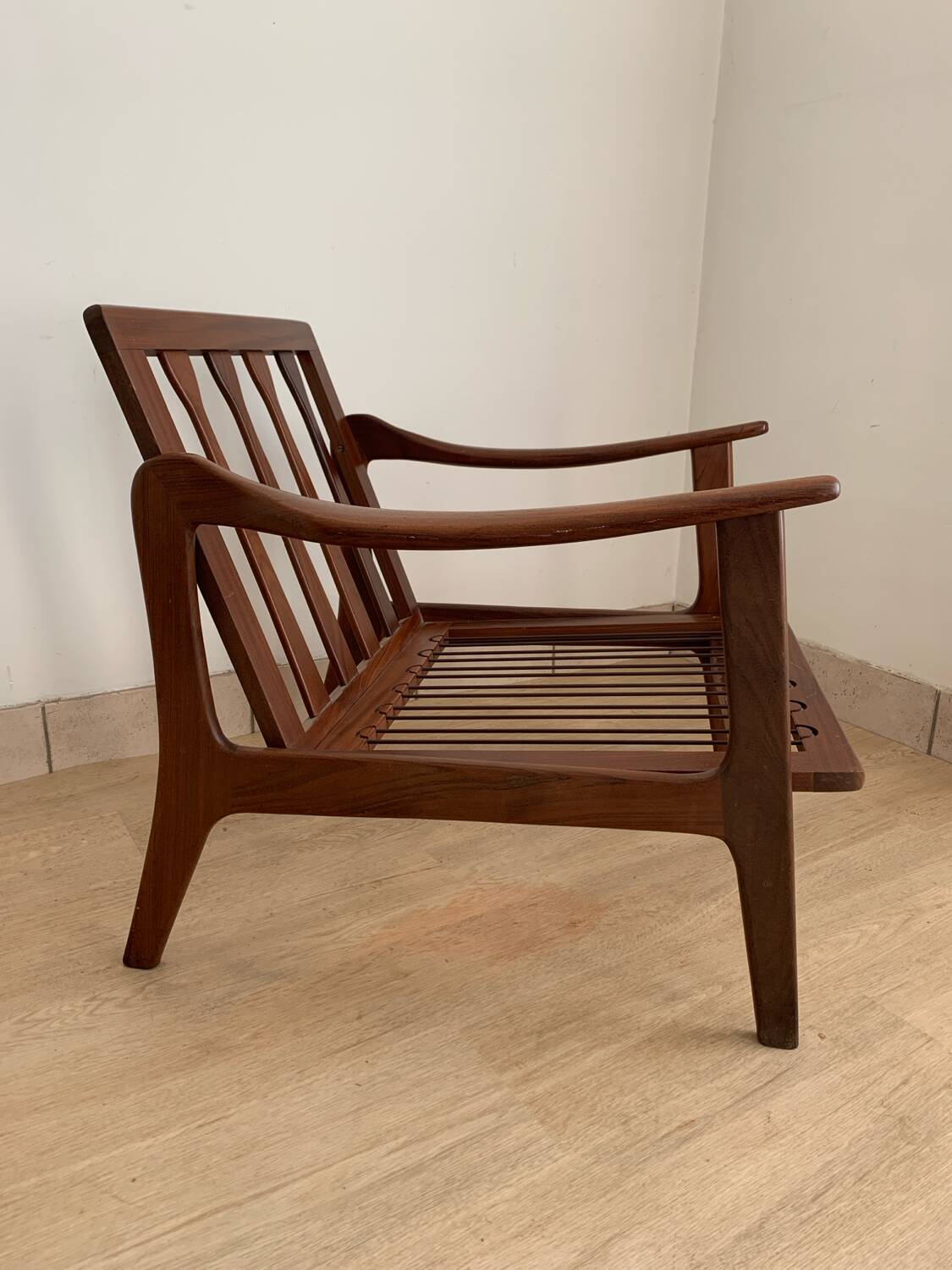 Scandinavian armchair in solid teak