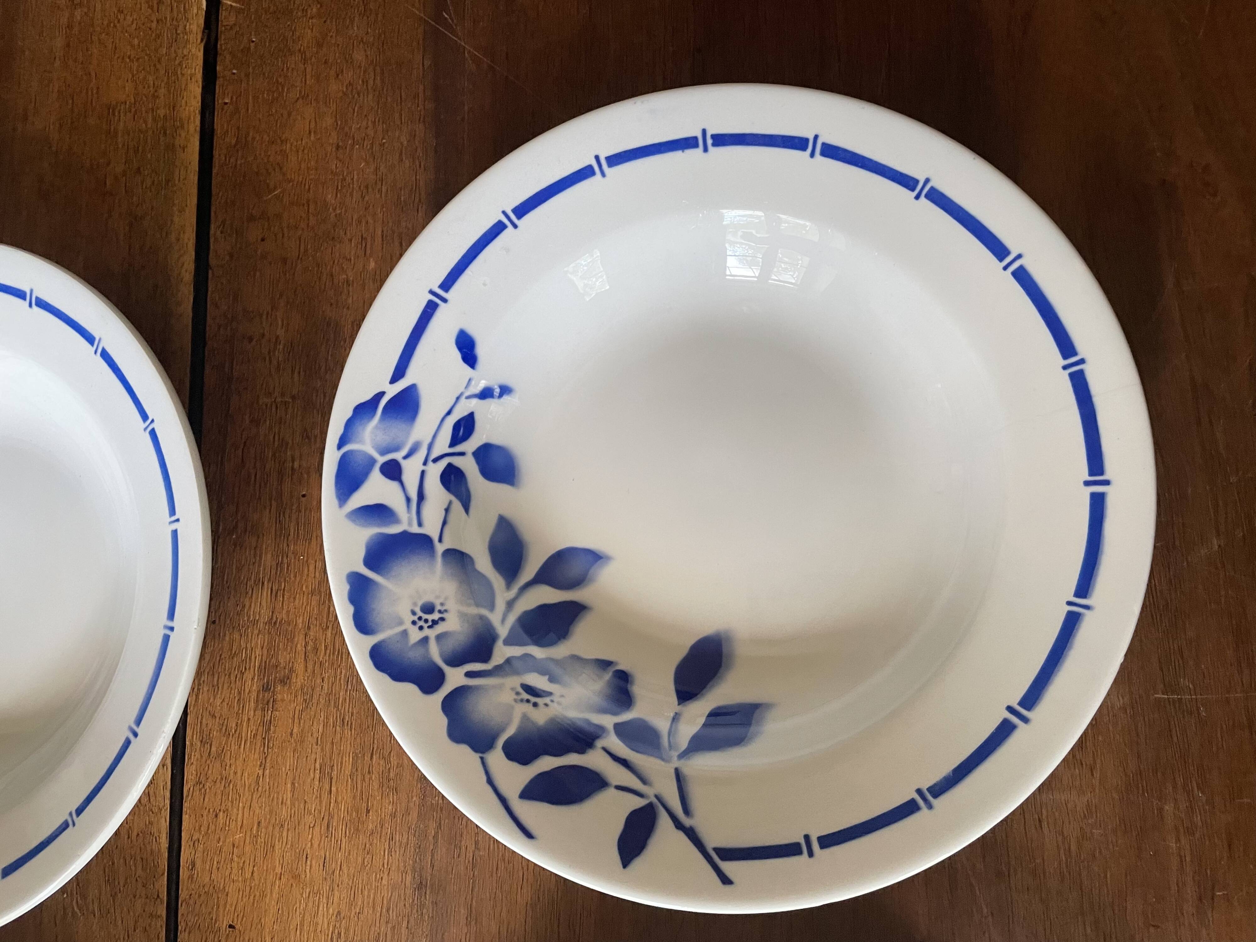 Hollow plates ceranord saint amand blue flower