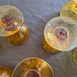 Amber bubble foot glasses